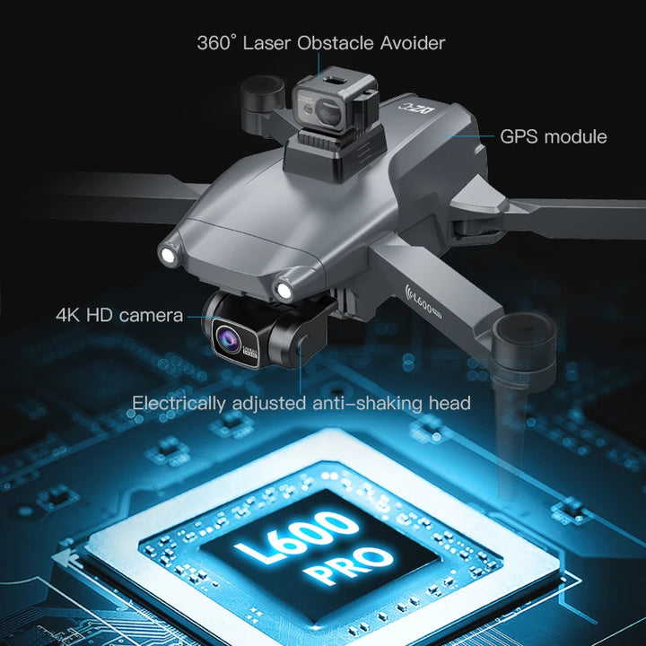 L600 PRO Rc Drone 4K Professional HD Dual Camera Obstacle Avoidance Brushless Quadcopter GPS Dron 4k Profesional