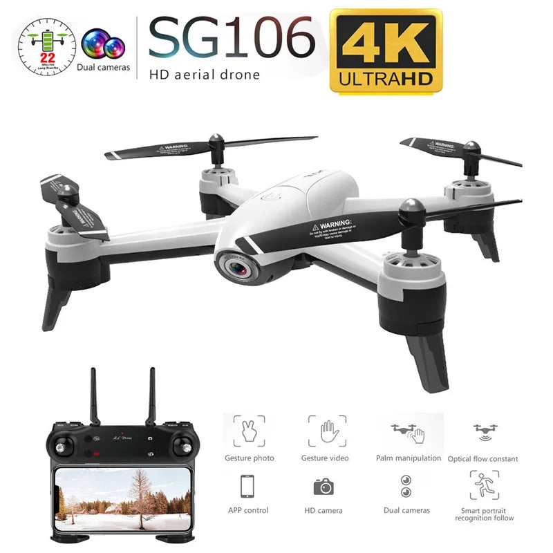 SG106 WiFi 4K Camera Optical Flow 1080P HD Dual Camera Aerial Video RC Quadcopter Aircraft Quadrocopter Toy - Thedroneflight