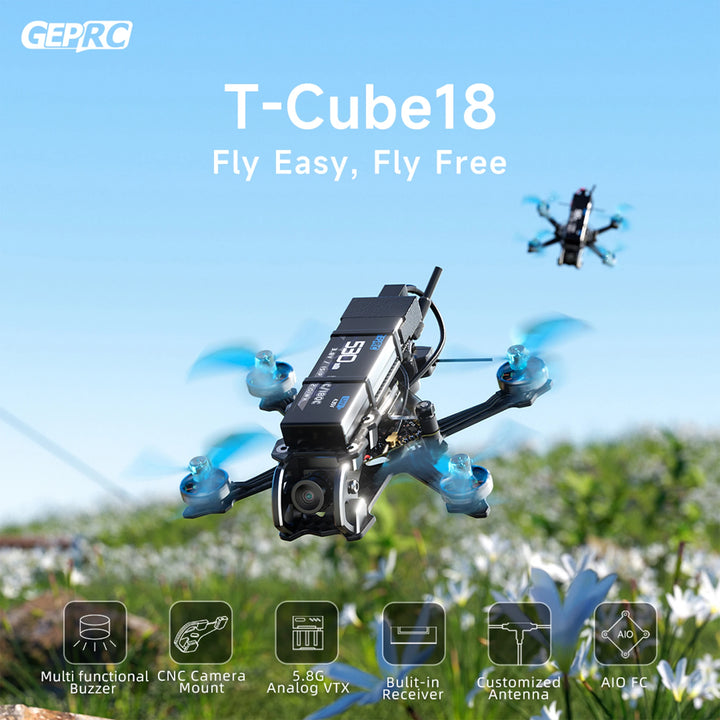 GEPRC T-Cube18 1.8" Micro Whoop FPV Drone 87mm ELRS Analog/HDZero/O4