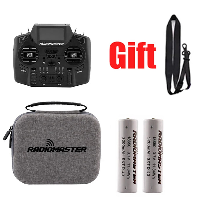 RadioMaster GX12 RC Radio Controller — Dual-Band ELRS Gemini-X, 2.4GHz/900MHz, EdgeTX, CNC Hall Gimbals, FCC