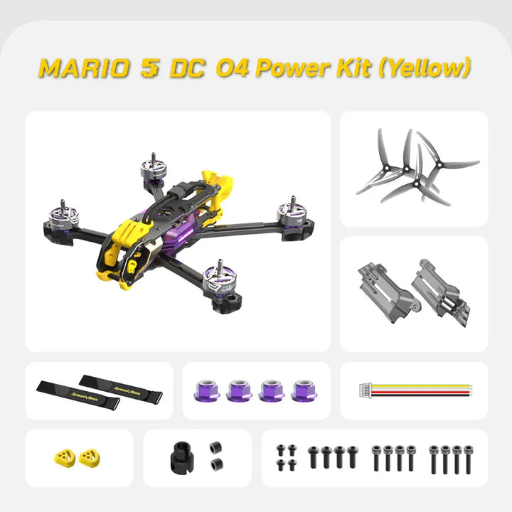 SpeedyBee Mario 5 FPV Drone — 5" Deadcat Carbon Fiber Frame, F405 V4 FC, DJI O4 Pro / DC / XH Power Kit Options