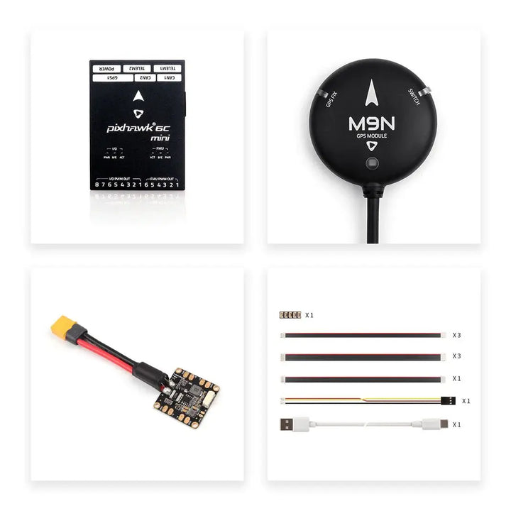 Holybro Pixhawk 6C Mini Flight Controller — Compact FMU v6C, PX4 & ArduPilot, Optional PM02/PM06 Power Module & M9N/M10 GPS