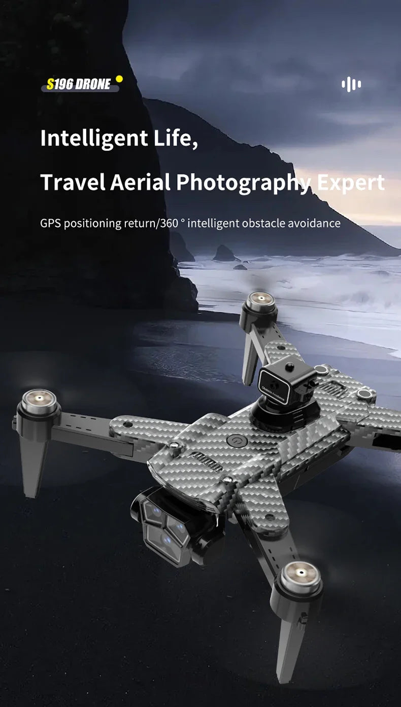 For Xiaomi S196 Drone 6K 8K 5G WIFI HD Dual Camera Aerial Photography Automatic Return Obstacle Avoidance 7.4V Long Endurance