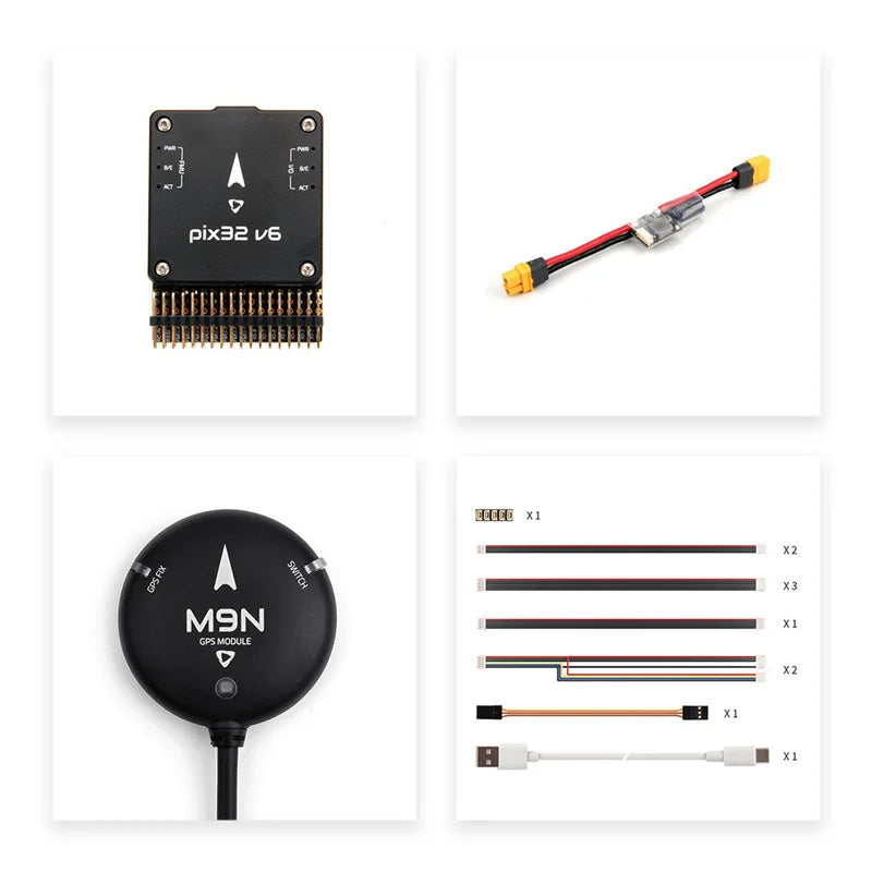 Holybro Pixhawk 6 (PIX32 V6) Flight Controller — FMU v6, PX4 & ArduPilot, Standard & Mini Baseboard, PM02, M9N/M10 GPS Bundles