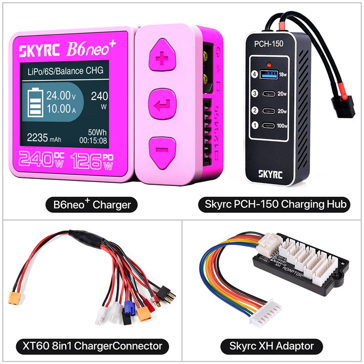 SKYRC B6neo+ Smart Balance Charger DC 240W / PD 126W — 1-6S LiPo LiHV NiMH Multi-Chemistry