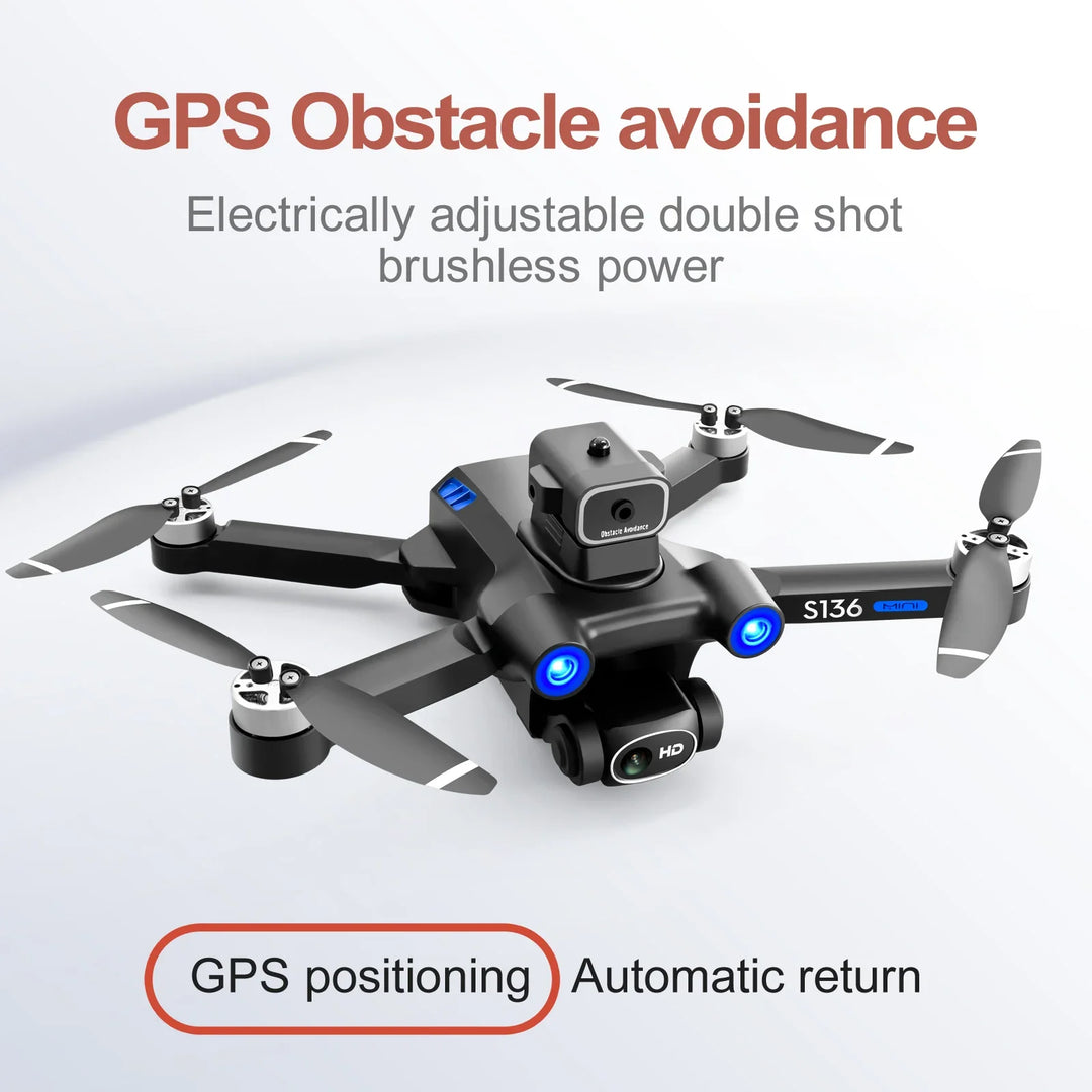 S136/Max GPS Drone 4K HD Dual Camera 5G Aerial Photography Obstacle Avoidance EIS Brushless Motor Helicopter Foldable Quadcopter