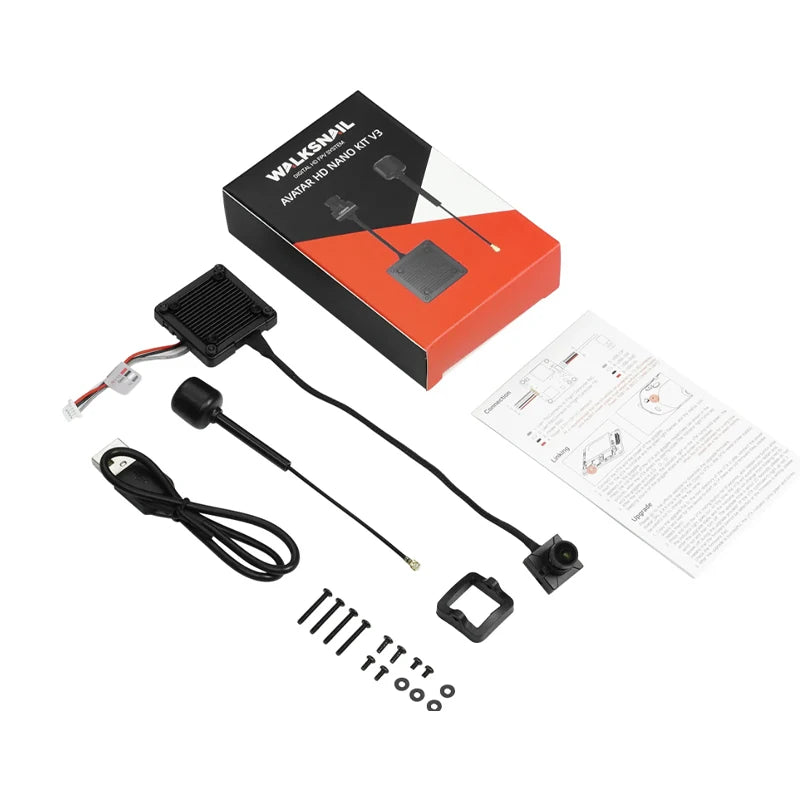 CADDX Walksnail Avatar HD Nano Kit V3 - 1080P/60fps 160° FOV 32GB 9cm/14cm Cable 14x14mm FPV