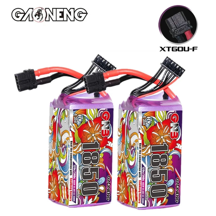 GNB 6S 22.8V 1850mAh 120C LiPo Battery XT60 for FPV Racing