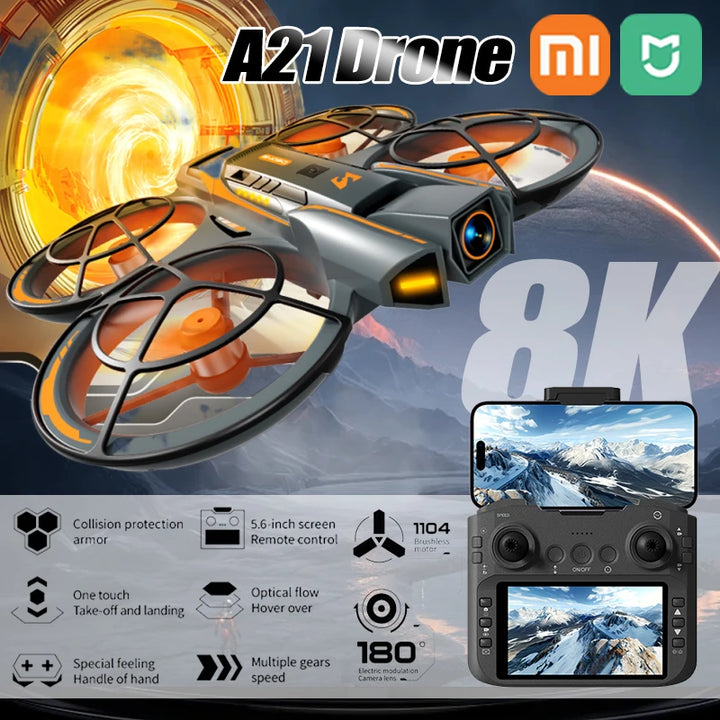 Xiaomi Mijia A21 PRO Drone 8K Professional 4K HD Dual Cameras with screen RC Brushless Motor Obstacle Avoidance Quadcopter Toys