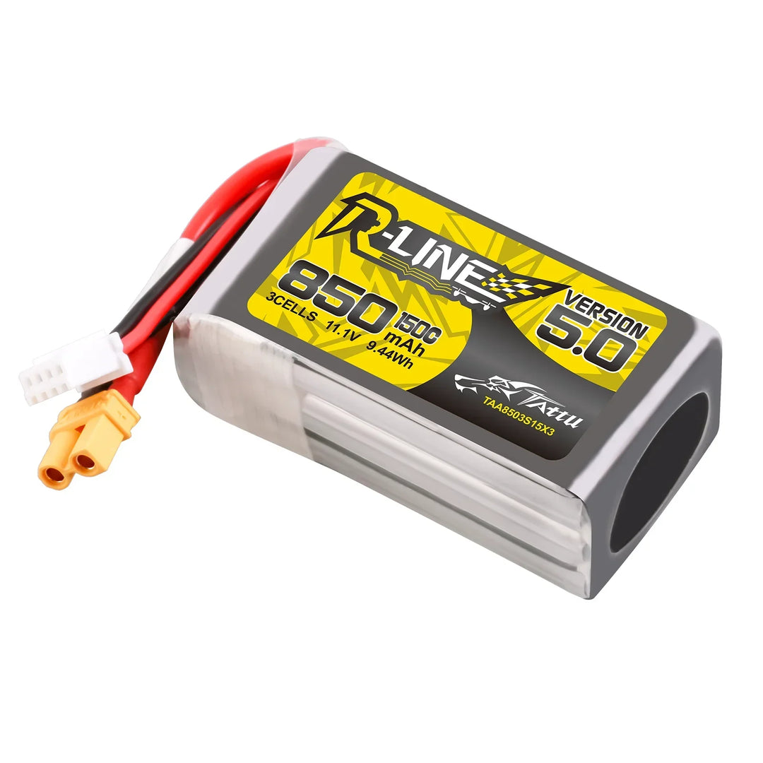 Tattu R-Line 5.0 V5 150C 850 1050 1200 1300 1550mAh Lipo Battery 3S/4S/6S XT30 XT60 Plug FPV Racing Drone RC Quadcopter