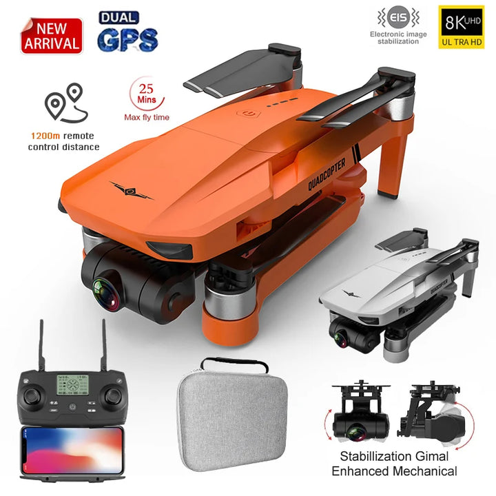 Drone kf102 8K Profesional fpv Drones Gps with Camera Hd 4k Rc drone 2 Axis Distance 1200M RC Drones with Camera