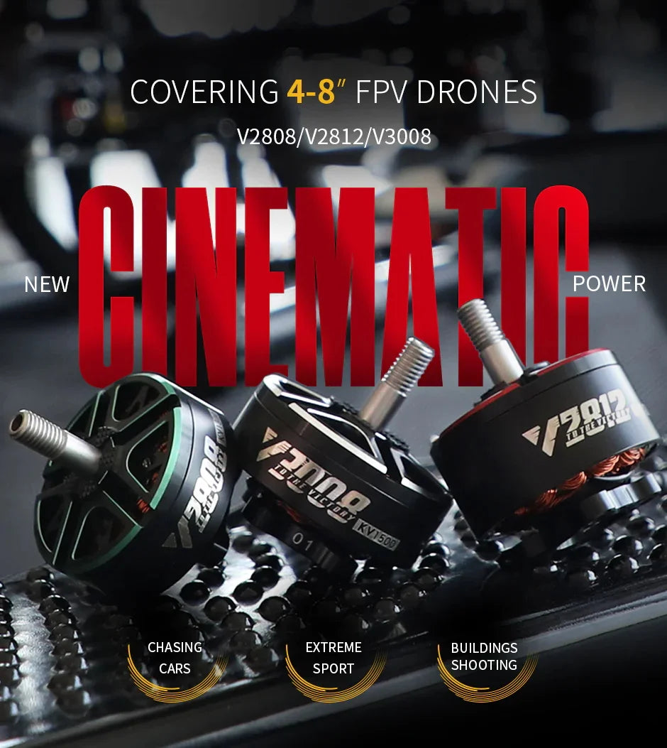 T-Motor Velox Victory V2808 Cinematic FPV Drone Brushless Motor 1300KV/1500KV/1950KV Engine Parts