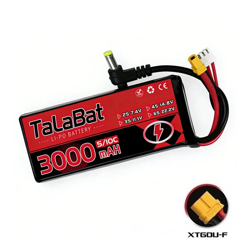 3000mAh 2S 7.4V 5C LiPo Battery with Power Indicator — Fatshark, Skyzone, Aomway FPV Goggles
