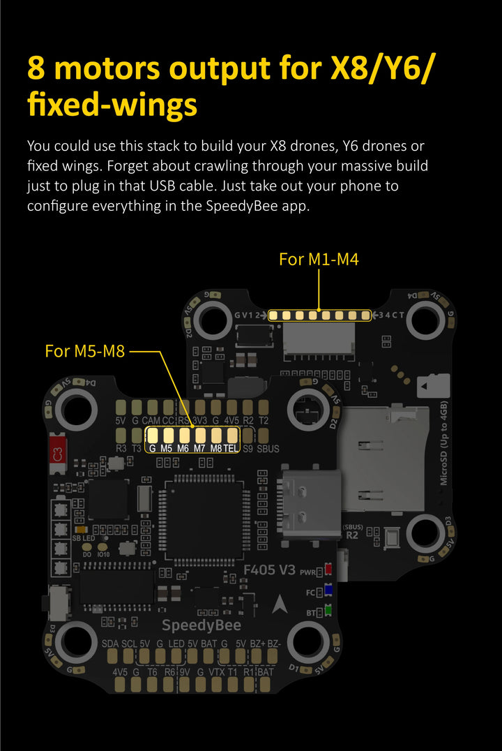 SpeedyBee F405 V3 30x30 Flight control + 50A BLS 4 in 1 ESC Fortinet