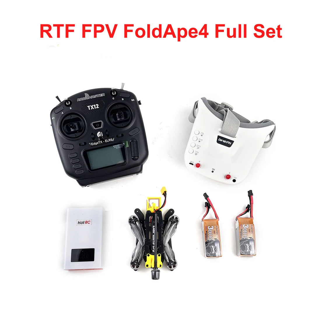 DarwinFPV FoldApe4 RTF 4" Foldable FPV Drone - F411 15A ELRS 1504 3800KV