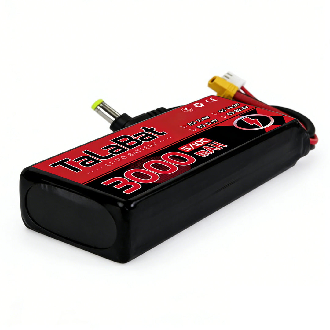 3000mAh 2S 7.4V 5C LiPo Battery with Power Indicator — Fatshark, Skyzone, Aomway FPV Goggles