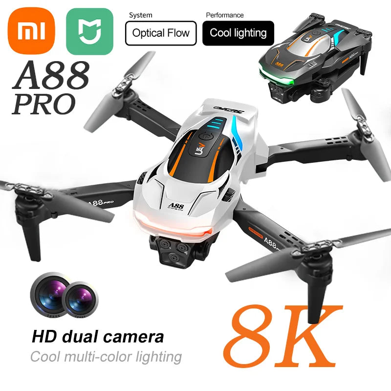 Drone A888 PRO Câmera Dupla, Motor Brushless, Fluxo Óptico, 1 Bateria Oculos Vr Dronepro