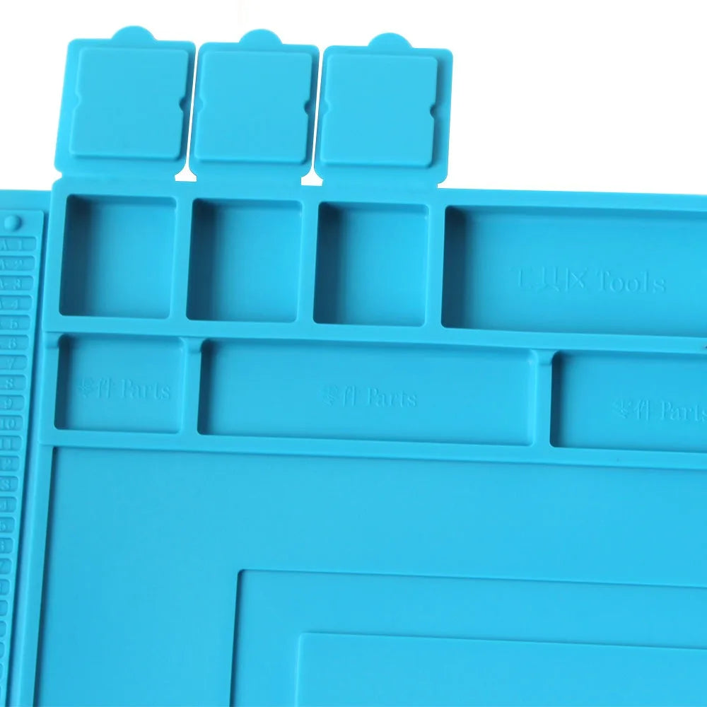 Heat Resistant Soldering Mat - 932°F Silicone Work Mat with Anti-Static & Magnetic Features