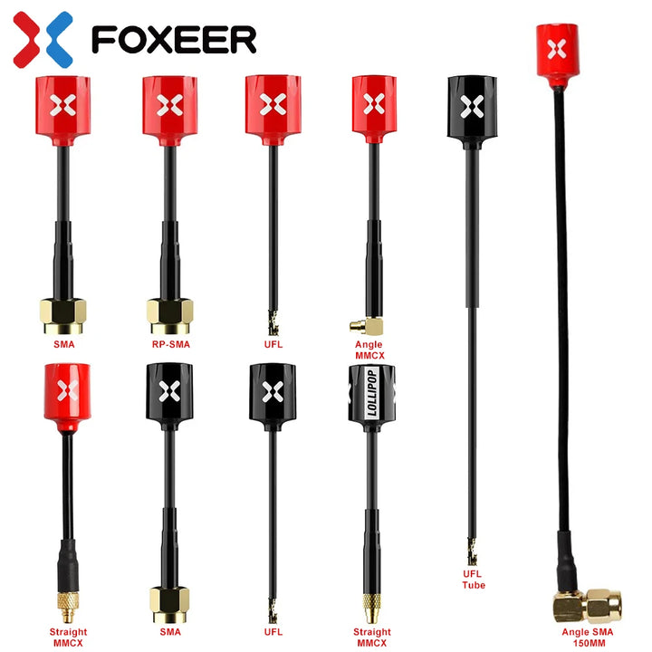 Foxeer Micro Lollipop 5.8GHz FPV Antenna 2.5dBi — RHCP/LHCP, UFL/SMA/RP-SMA, 1PC or 2PC