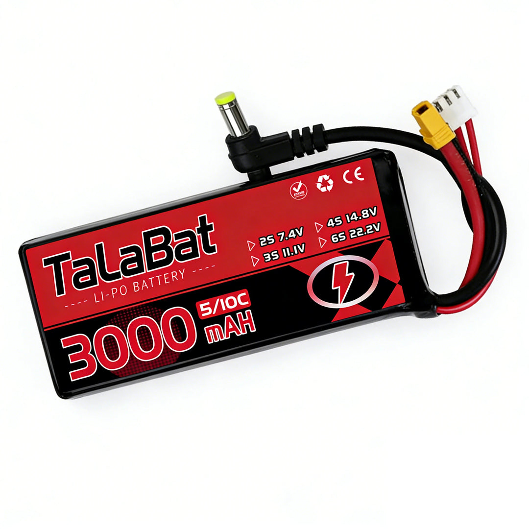 3000mAh 2S 7.4V 5C LiPo Battery with Power Indicator — Fatshark, Skyzone, Aomway FPV Goggles