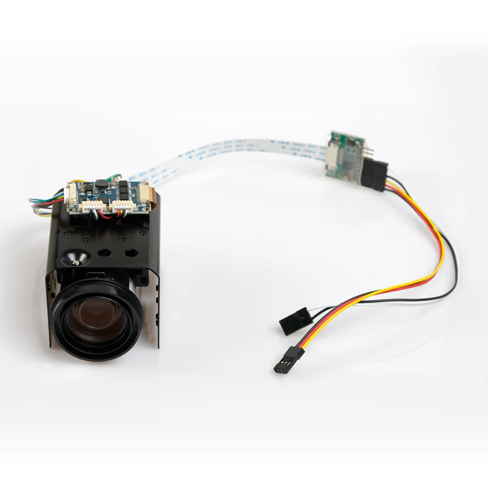 Foxeer 30x Optical Zoom Camera — 700TVL, Sony CCD + Effio DSP, PWM Control, AHD/CVI/CVBS, 10x/30x, for FPV UAV & Fixed-Wing