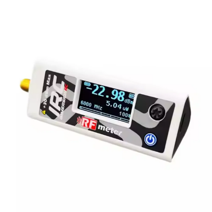 ImmersionRC RF Power Meter V2 — -20 to +30dBm, 35MHz–6GHz, 30dB Attenuator, OLED, 8hr Battery, for FPV VTX & RC Link Testing (Black)