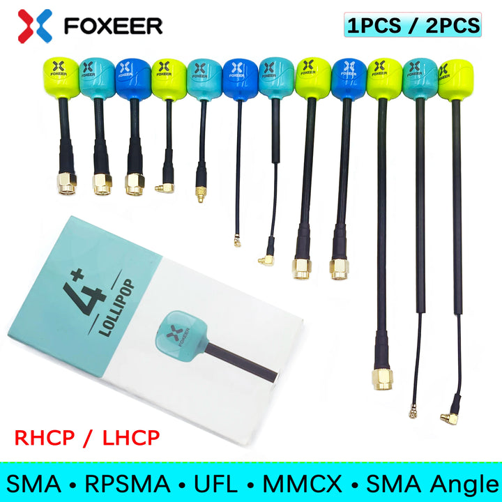 Foxeer Lollipop 4 Plus 5.8GHz FPV Antenna 2.6dBi RHCP — SMA / RP-SMA / UFL / MMCX, 1PC or 2PC