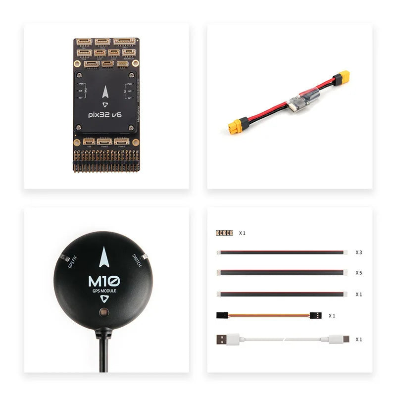 Holybro Pixhawk 6 (PIX32 V6) Flight Controller — FMU v6, PX4 & ArduPilot, Standard & Mini Baseboard, PM02, M9N/M10 GPS Bundles
