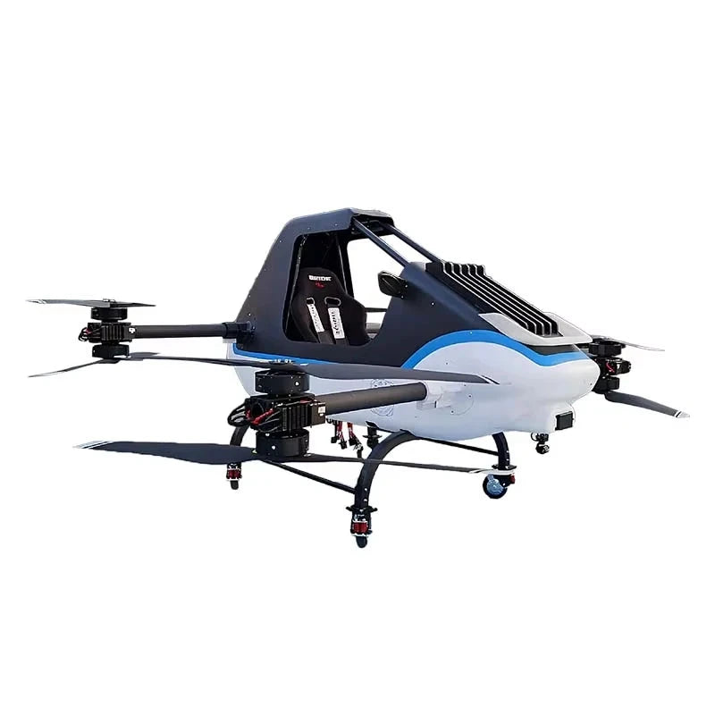 Cloud World eVTOL Manned Rescue Drone — 100kg Payload, 50+ km/h, Pure Carbon Fiber, Search & Rescue