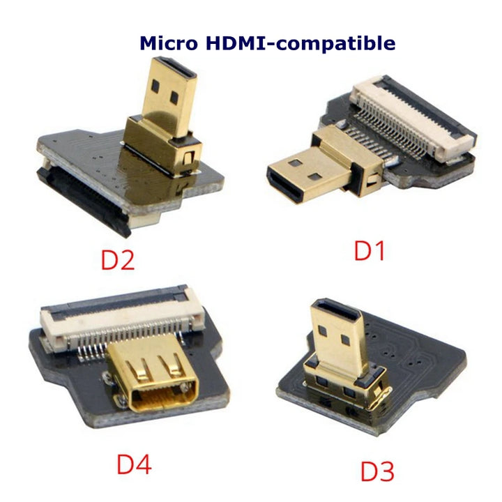 FPV Micro  Mini HDMI-compatible 90 Degree Adapter FPC Ribbon Flat  Cable Pitch 20pin, Used for Multicopter Aerial Photography