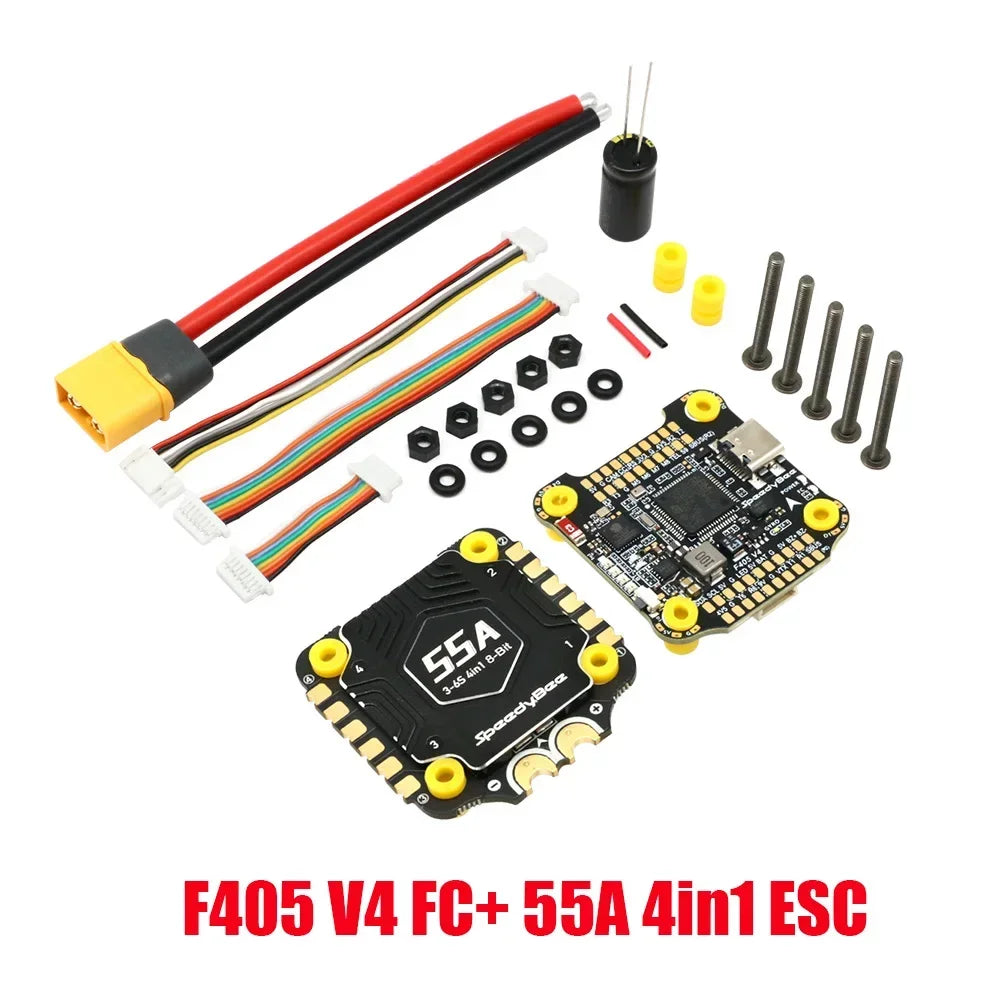 30x30mm FC,Bluetooth,iNAV/Betaflight: 3-6S 5-8 Inch FPV Drone + SpeedyBee F405 V4 Stack+BLS 55A 4-in-1 ESC | All-in-One FPV Part