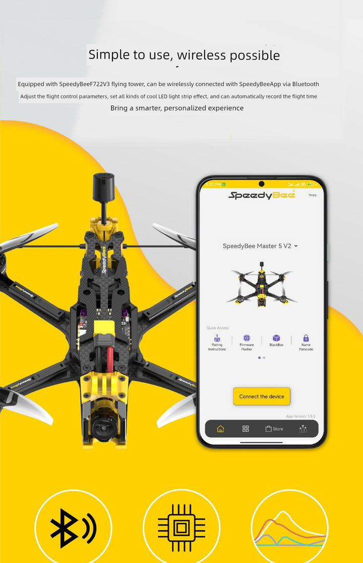 Speedybee Master5 V2 Crossing Machine DJI O3 Digital Unofficial Simulation Picture Transmission 5-Inch FPV Flower Fly