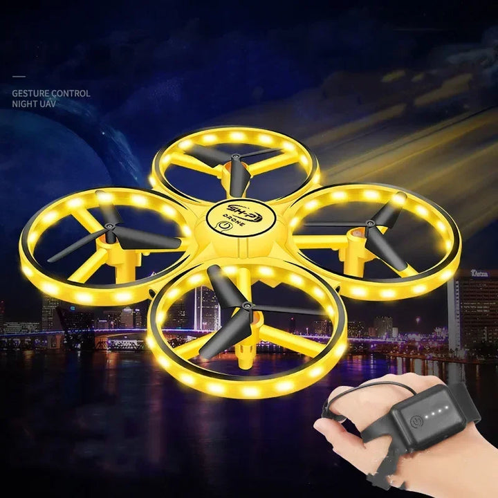 2025New RC Mini Quadcopter Induction Drone Smart Watch Remote Sensing Gesture Aircraft UFO Hand Control Drone Altitude Hold Kids
