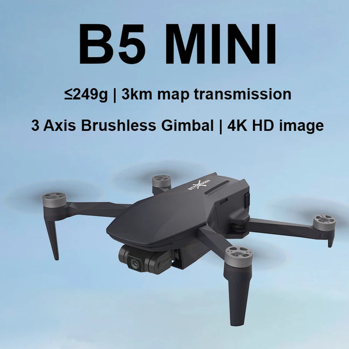 B5 Mini 4K PRO GPS Drone with Camera 3-Axis Gimbal FPV Quadcopter 3KM 26mins Flight RC Helicopter 240g Mini Camera Drone