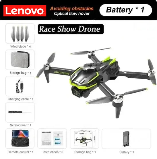 Lenovo B6 Drone Race Brushless Motor Dual Professional Aerial Photography Obstacle Avoidance Four-Axis RC Plane for Adults Child