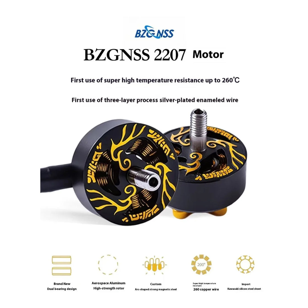 FlyWarp 2207 1960KV brushless Motor - 6S Turbo-Cooled for 5 inch FPV Racing Drones Smooth Freestyle Performance Phoenix pattern