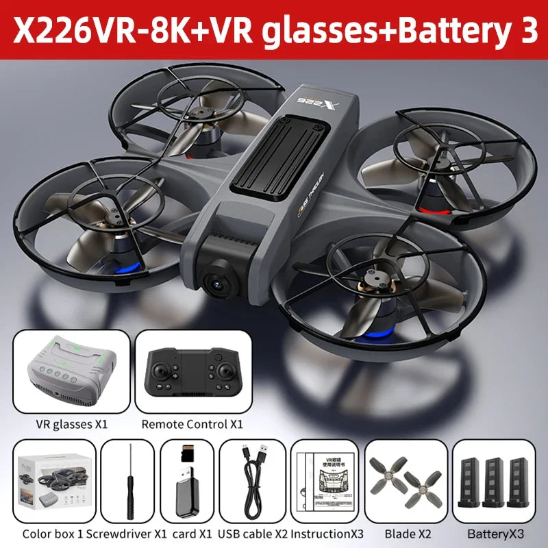 New Xiaomi Drone X226/X226VR Drones 8K Profession HD Wide Angle Camera WiFi FPV RC Helicopter Large Screen Foldable Quadcopter
