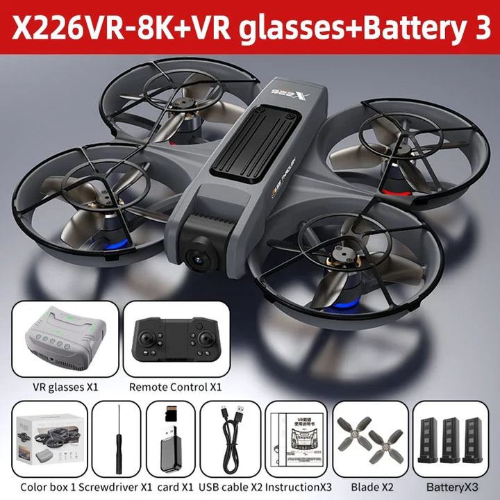 New Xiaomi Drone X226/X226VR Drones 8K Profession HD Wide Angle Camera WiFi FPV RC Helicopter Large Screen Foldable Quadcopter