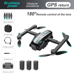S188 GPS Rc Drone 4K HD Dual Camera Electric Control 180° Professional 5G Aerial Photography Obstacle Avoidance Brushless - Thedroneflight