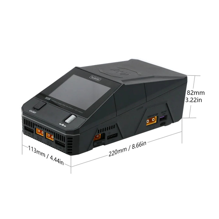 ToolkitRC Q6AC 4-Channel LiPo Charger — AC 400W / DC 1000W, 65W USB-C, 15W Wireless