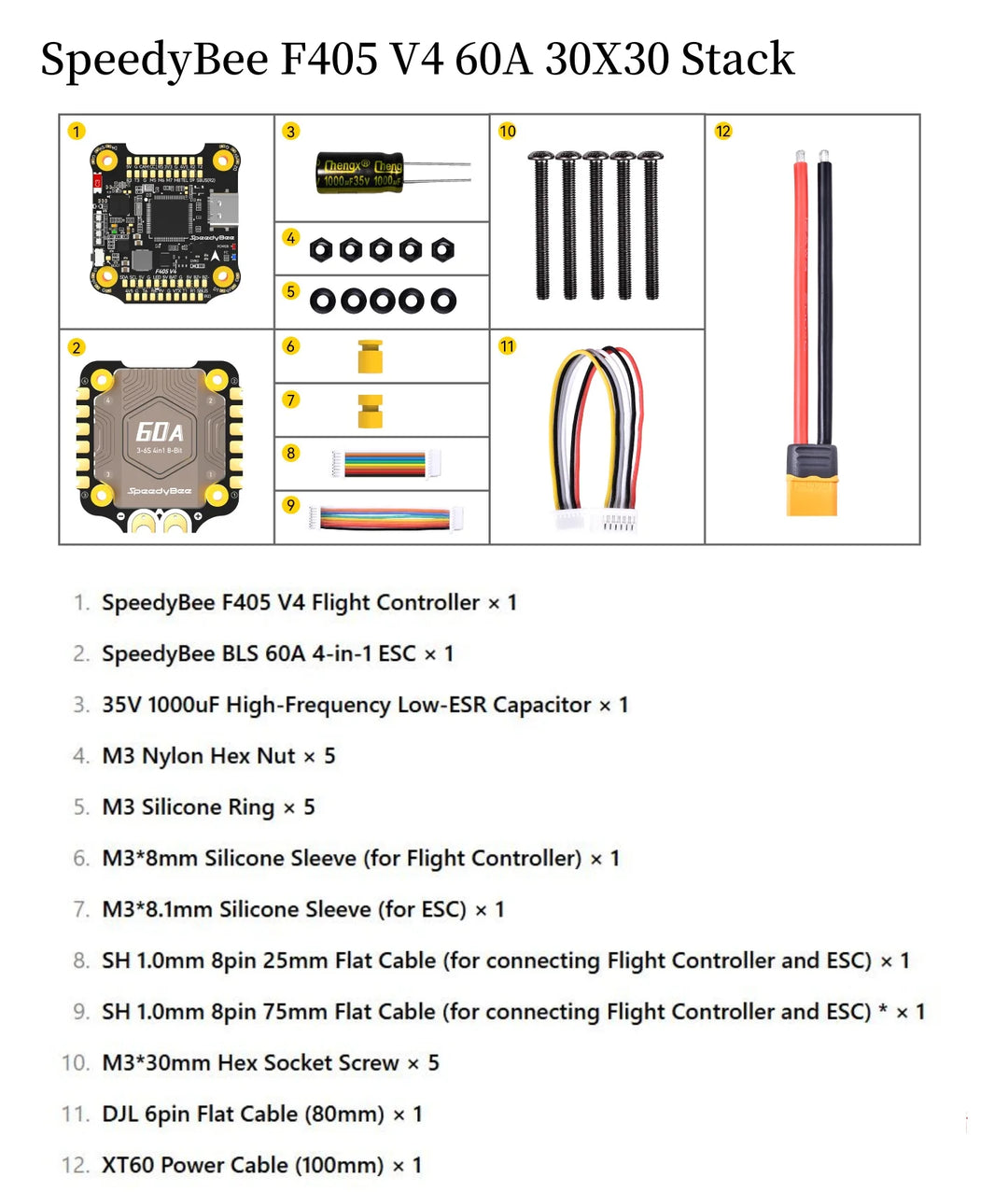 SpeedyBee F405 V4/V5 BLS 55A Flight Controller Stack - BMI270 30x30 4-in-1 ESC FPV Racing Drone