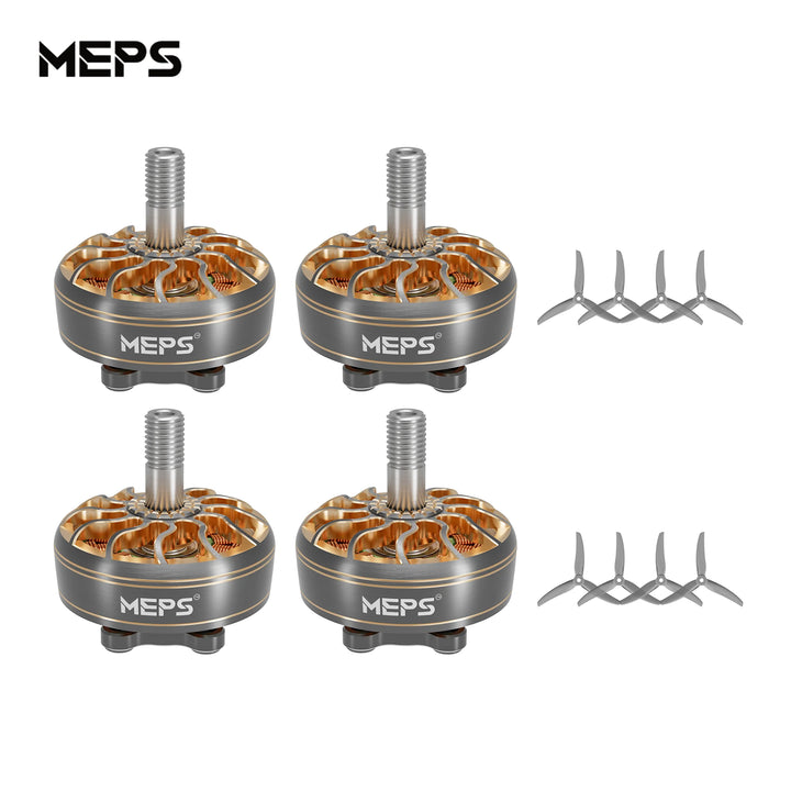 MEPS 4PCS 2306 Brushless Motor 1750KV/1950KV 6S 2450KV 4S for 5inch FPV Drone Freestyle Racing with 4 Pairs 4942 Propellers Grey