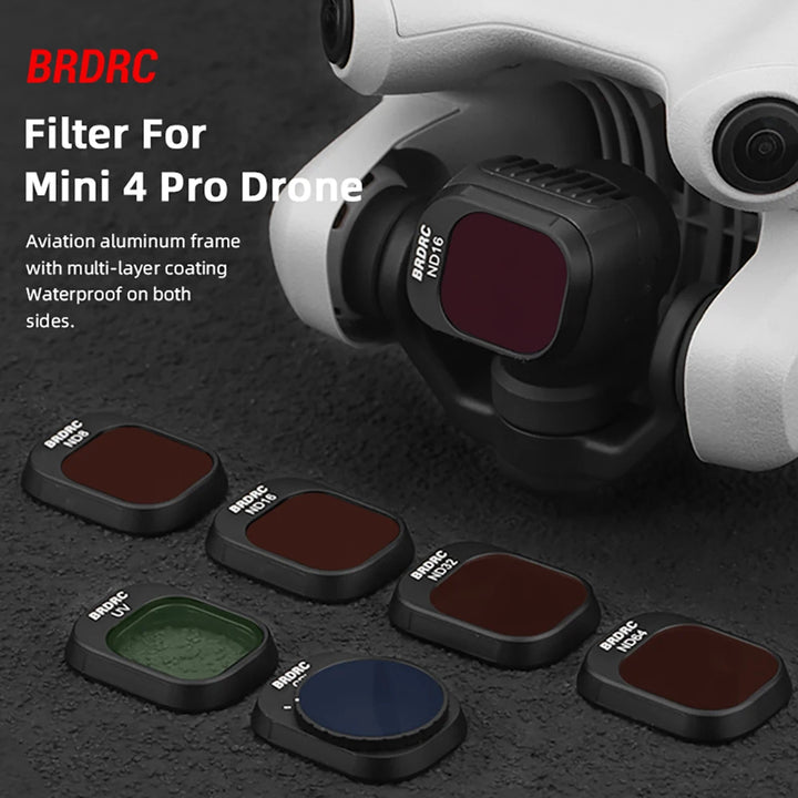 BRDRC Lens Filters for DJI Mini 4 Pro - UV CPL ND8/16/32/64 ND-PL Set