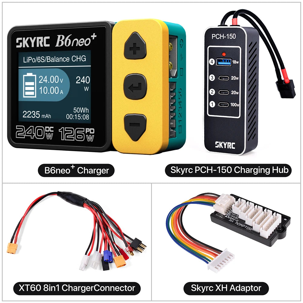 SKYRC B6neo+ Smart Balance Charger DC 240W / PD 126W — 1-6S LiPo LiHV NiMH Multi-Chemistry