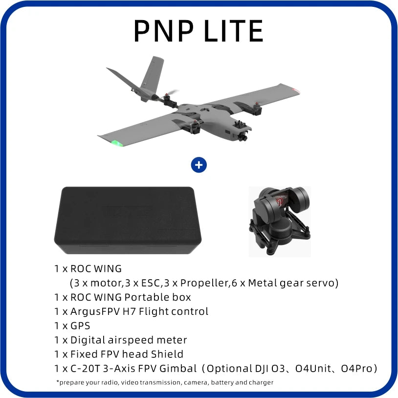ArgusFPV Y3 ROC WING VTOL - PNP Lite Fixed Wing Aircraft