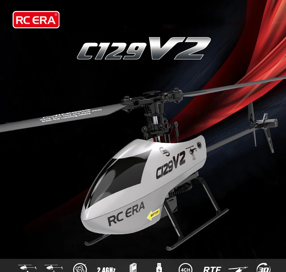 C129 V2 Rc 2.4g  Helicopter 4 Channel  Helicopter Charging Toy Drone Model Uav Outdoor Aircraft Rc Dronetoy Boys' Toy