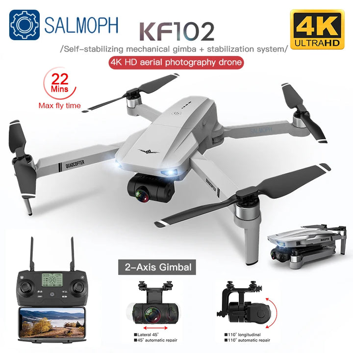 KF102 / KF102MAX Drone 4K Profesional with HD Camera 5G WiFi GPS 2-Axis anti shake Gimbal Quadcopter Brushless Motor Dron VSL900