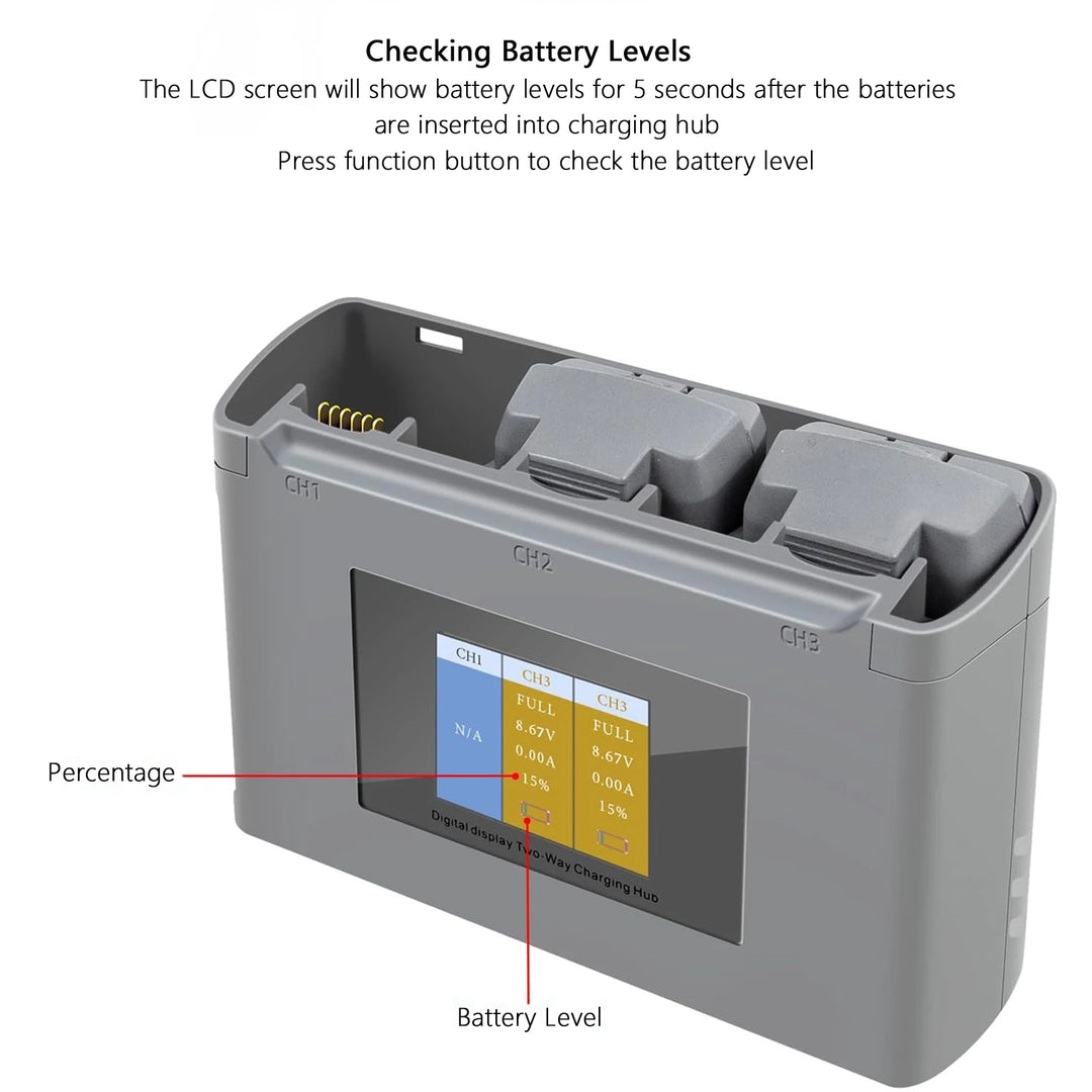 For DJI Mini 2 Mini SE, Mini 4K, Mini 2 SE Battery +Three-Way USB Charging Hub for Mini 2 Intelligent Flight Battery Accessories