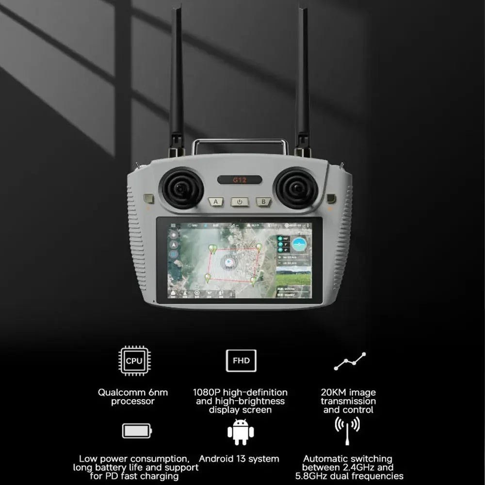 Skydroid G12 Pro Ground Station — 20km, 5.5" 1080p, Dual-Band 2.4G/5.8G, FPV UAV