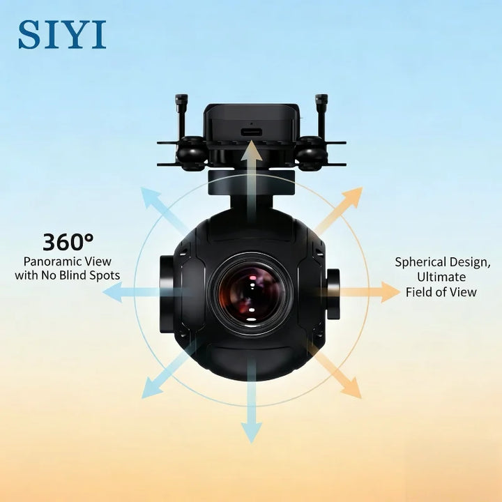 SIYI ZR10 3-Axis Gimbal Camera — 30X Zoom, 4K/60fps, Starlight Night Vision, IP53, UAV